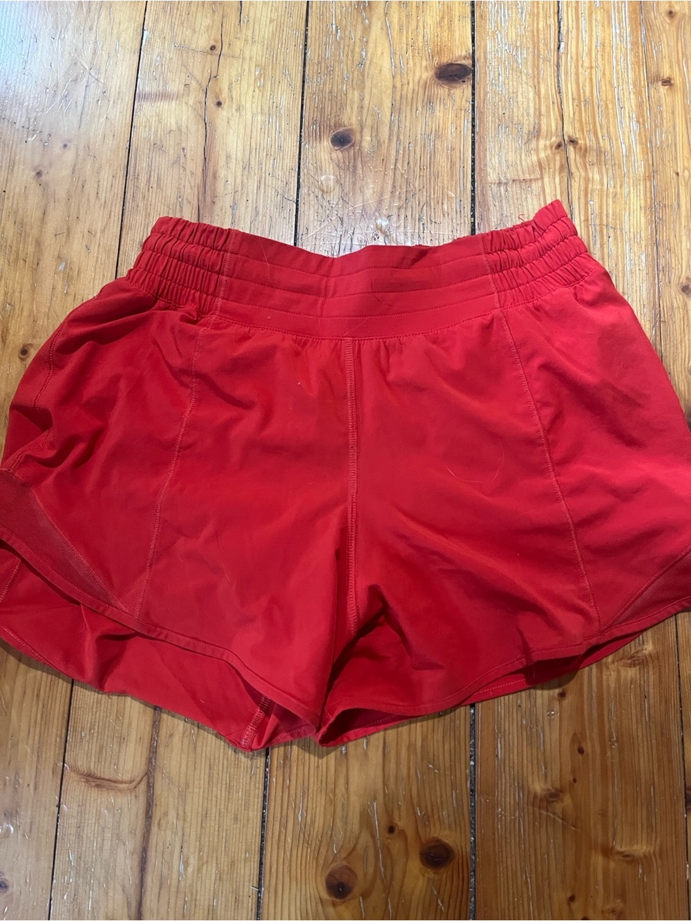 Lululemon red/orange hottie hot shorts